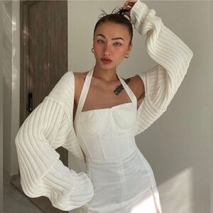 Simonett Cream Knit Sweater Sleeve